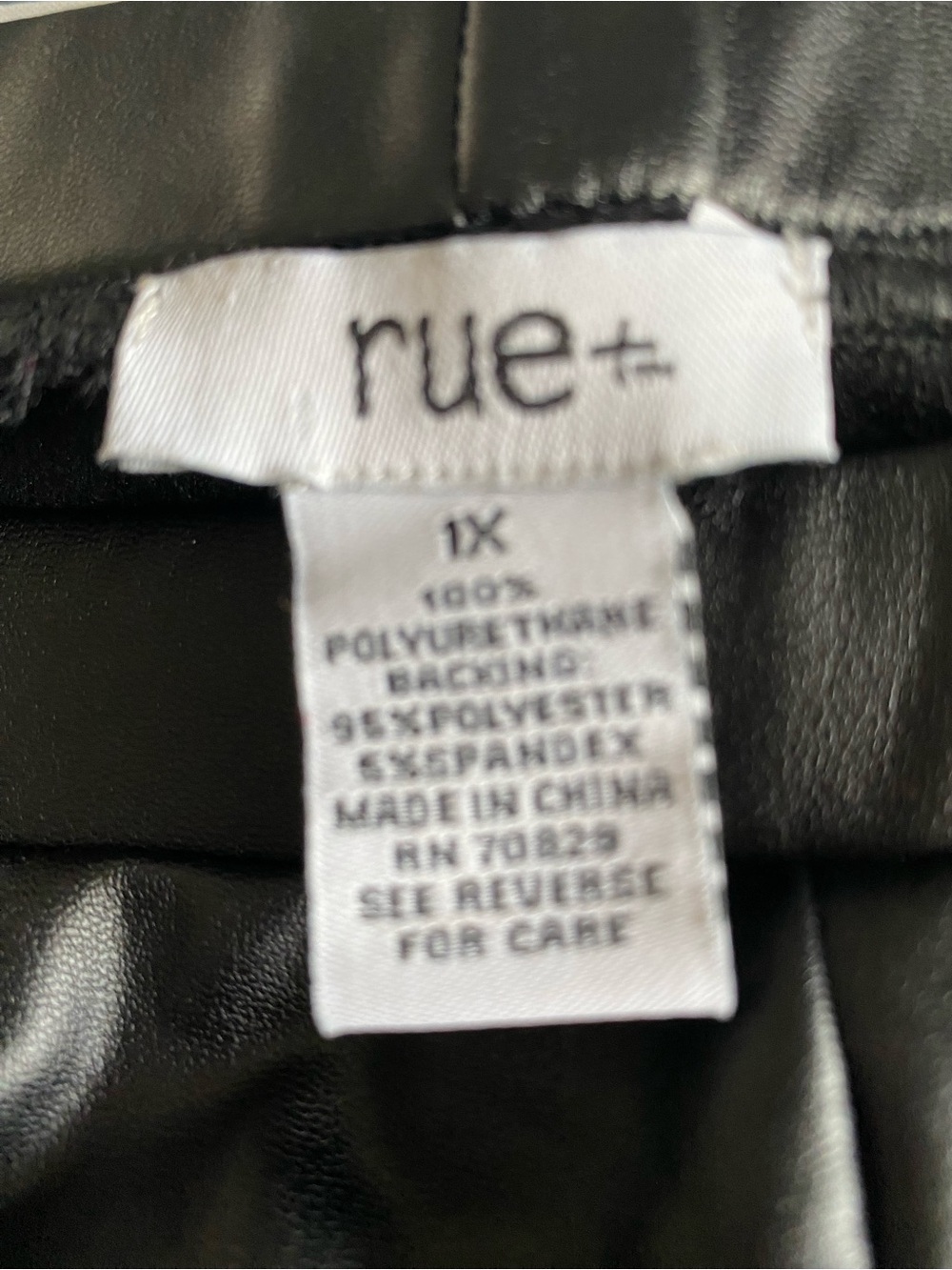 rue+ Black Faux Leather Leggings - 1X